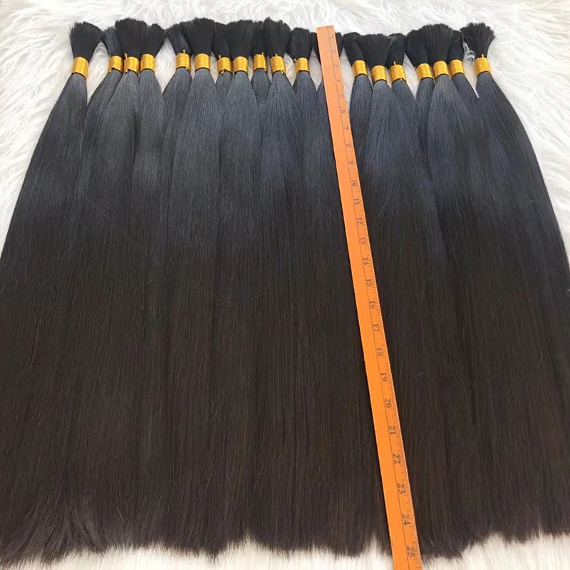 Real Human Hair Extensions 14-30inch Blonde Hair Bulk Straight Natural Weaving No Weft Remy Virgin Braiding For Women