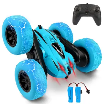 Roclub 4WD RC Car 2.4G Radio Remote Control Car 1:24 Double Side RC Stunt Cars 360° Reversal Vehicle Model Toys For Children Boy 1