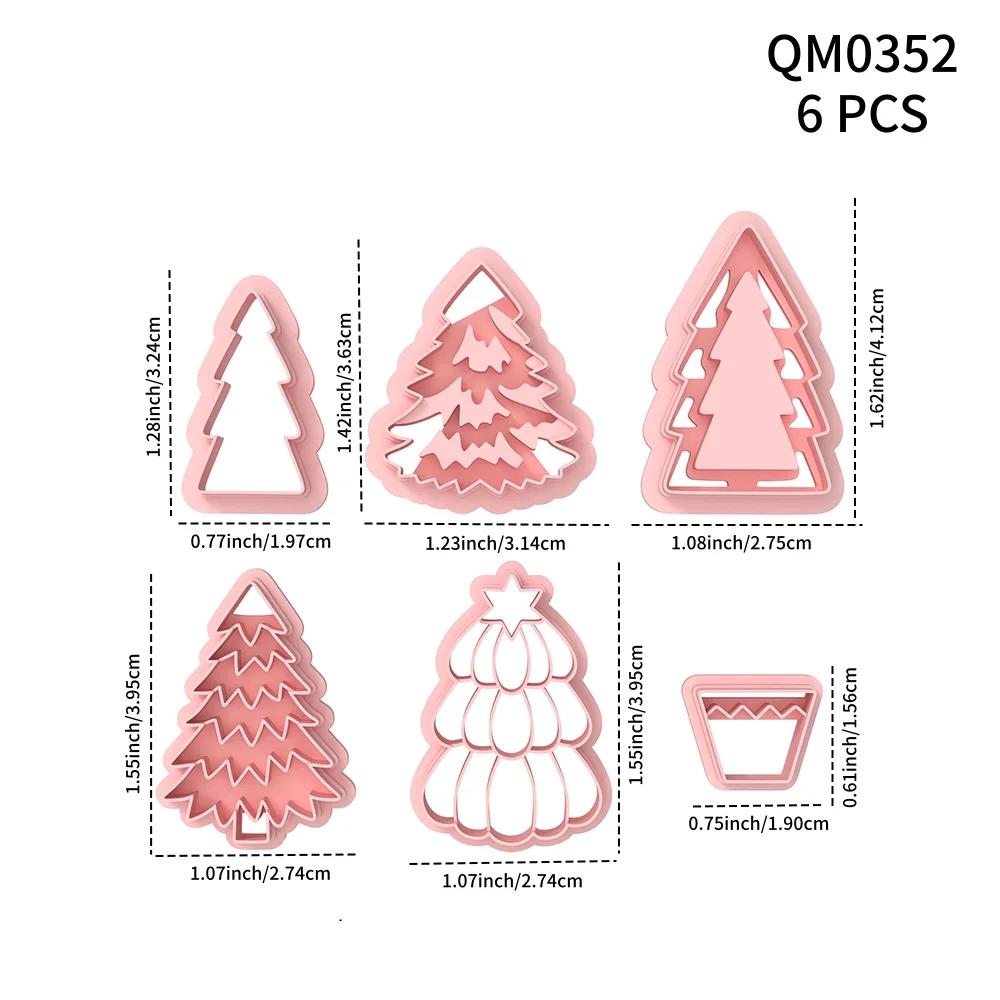 Weihnachtsbaum Slim Tall Geprägte Polymer Clay Cutters Winter Baum Keramik Ton Ohrringe Schmuck Anhänger Ton Formen Herstellung Werkzeuge – Detail 6