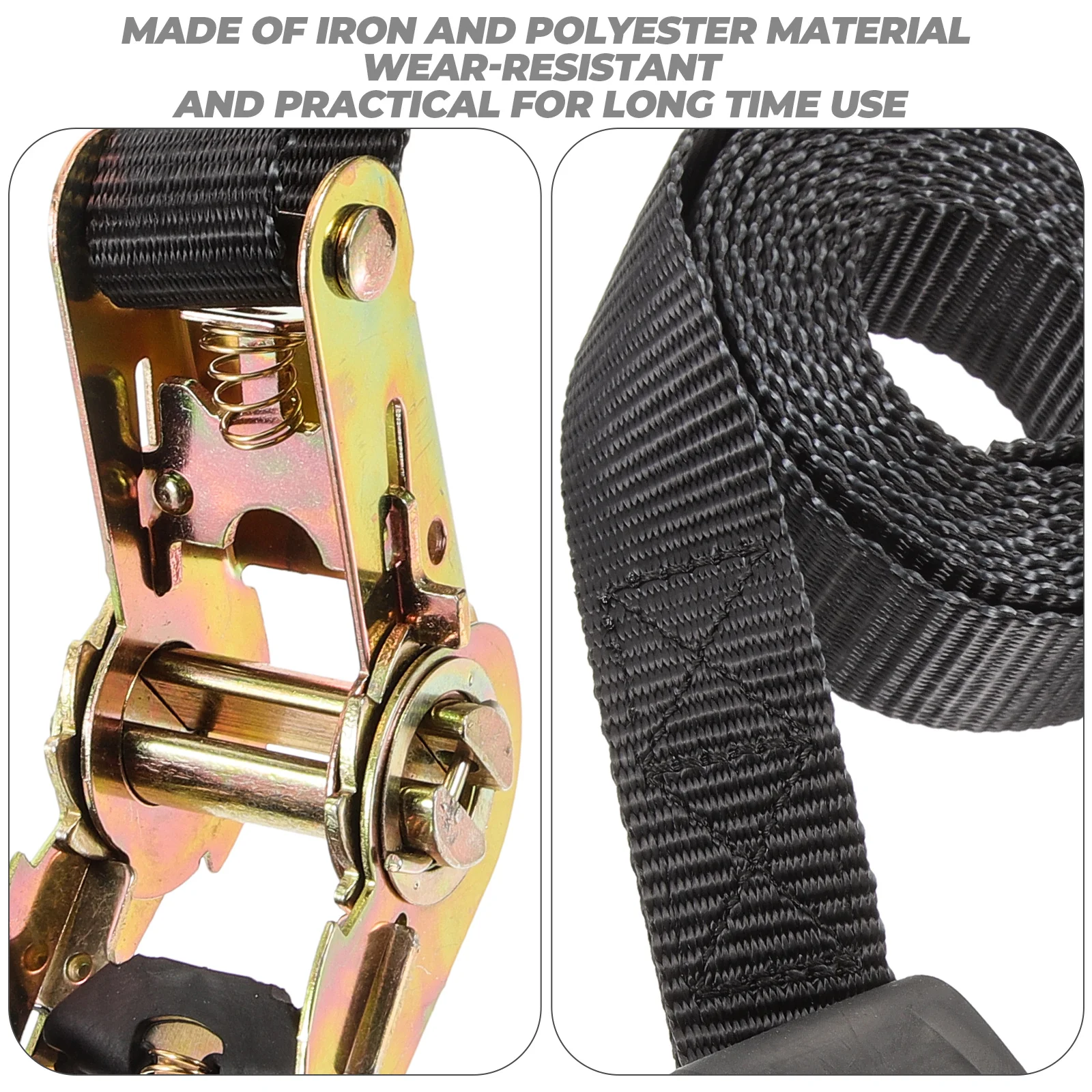 Heavy Duty Car Tie Down Strap Ratchet Strap for Cargo Tie Down With Hooks Other Vehicle Parts Accessories Polyester