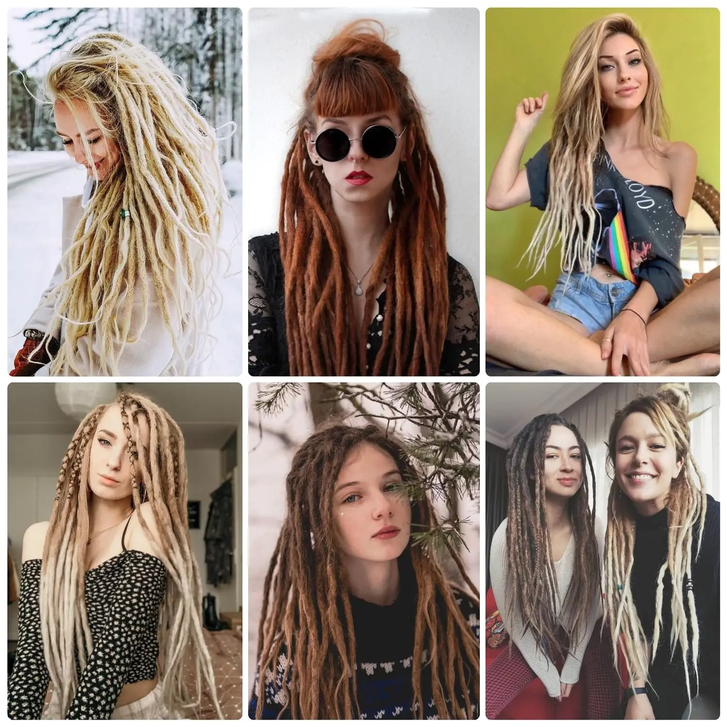 Extensiones de cabello con trenzas SE Dreadlocs sintéticas de 24