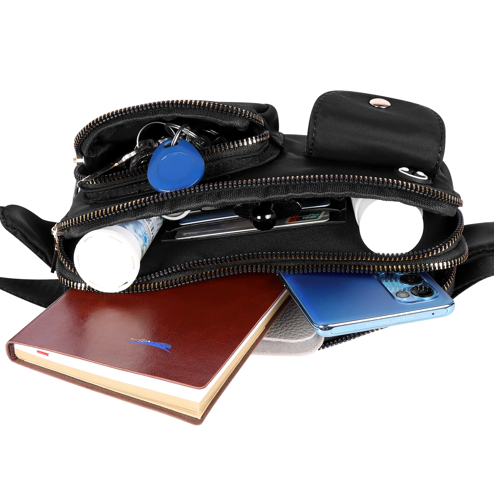 Marsupio Impermeabile Unisex MCXKJ - 4 Tasche, Cintura Regolabile 50-123cm | Per Sport E Outdoor - Foto 2