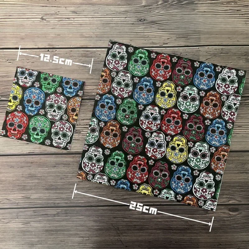 20pcs 25*25cm Thickened 3-ply Halloween Skull Printed Paper Napkins Colorful Printed Napkins for Party Decoration