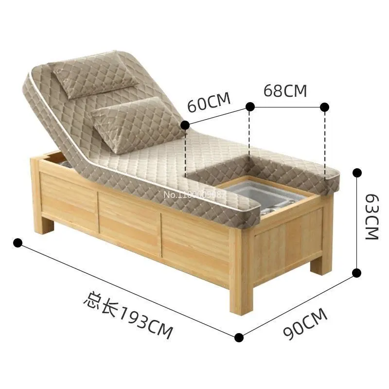 Solid wood beauty bed electric latex foot bath shop massage foot bed foot bath beauty ear picking sofa foot therapy health bed