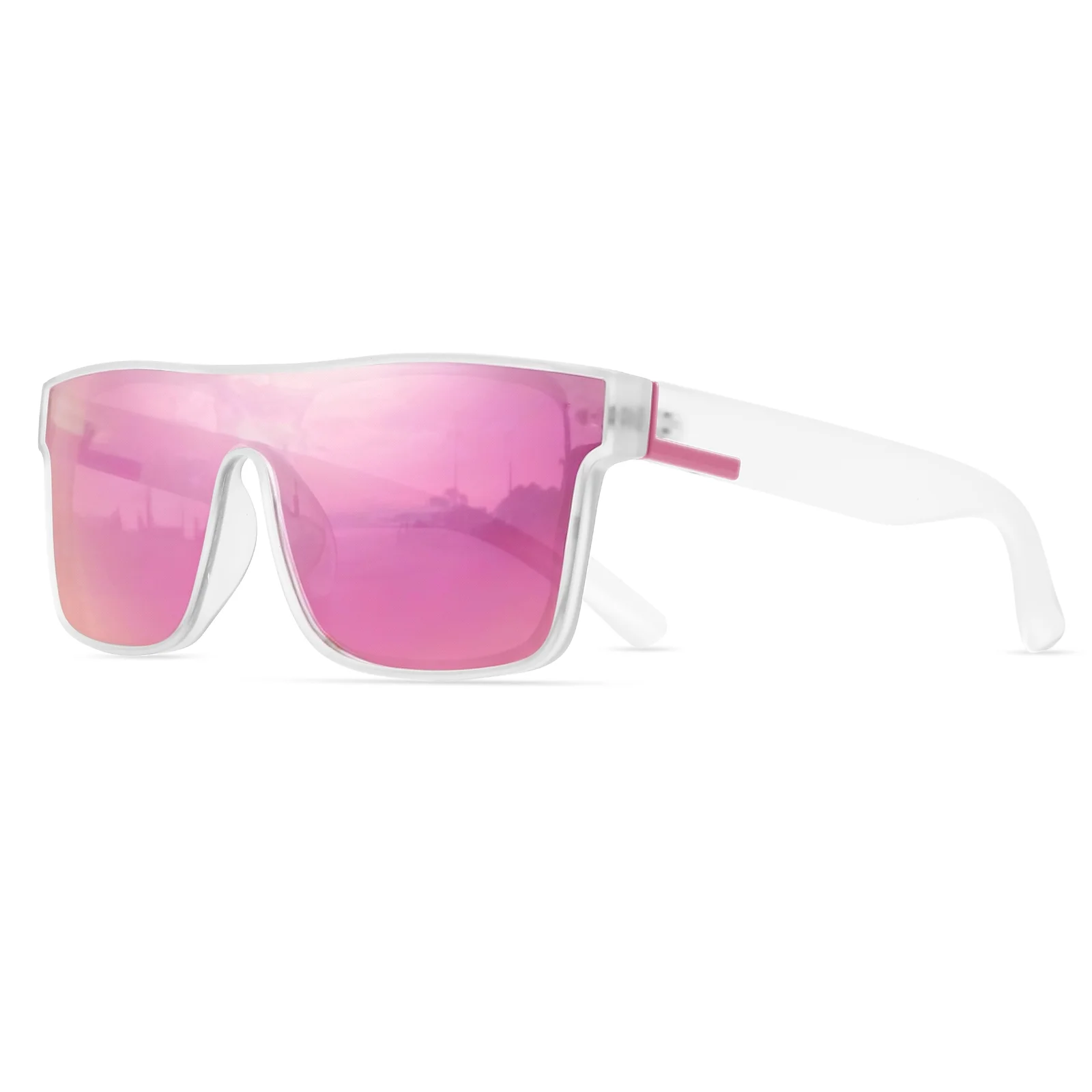 Klassische, modische, quadratische Sonnenbrille – einteiliges Glas, UV400, Unisex, für Radfahren, Wandern und Reisen – Detail 14