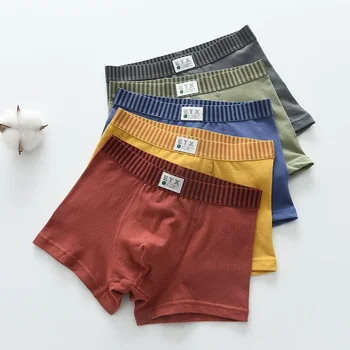 Nuovo arrivo biancheria intima per bambini per ragazzi cotone bambini boxer tinta unita vestiti per bambini casual mutande per ragazzi adolescenti 5 pz/lotto