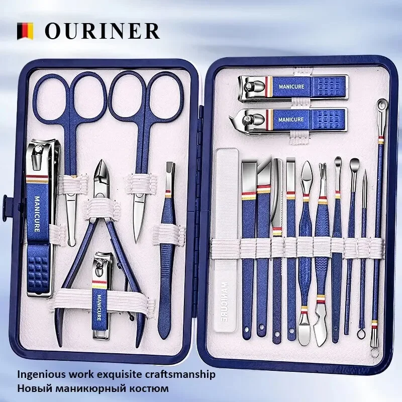 11-13pcs/set Nail Cutter Set Stainless Steel Nail Clippers Set With Folding Bag Manicure Kits Scissors Makeup Beauty Tool 2