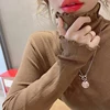 Rimocy Fold Turtleneck Jumper Women Autumn Winter High Elastic Solid Color Sweater Woman Simple All Match Bottoming Top Female 3
