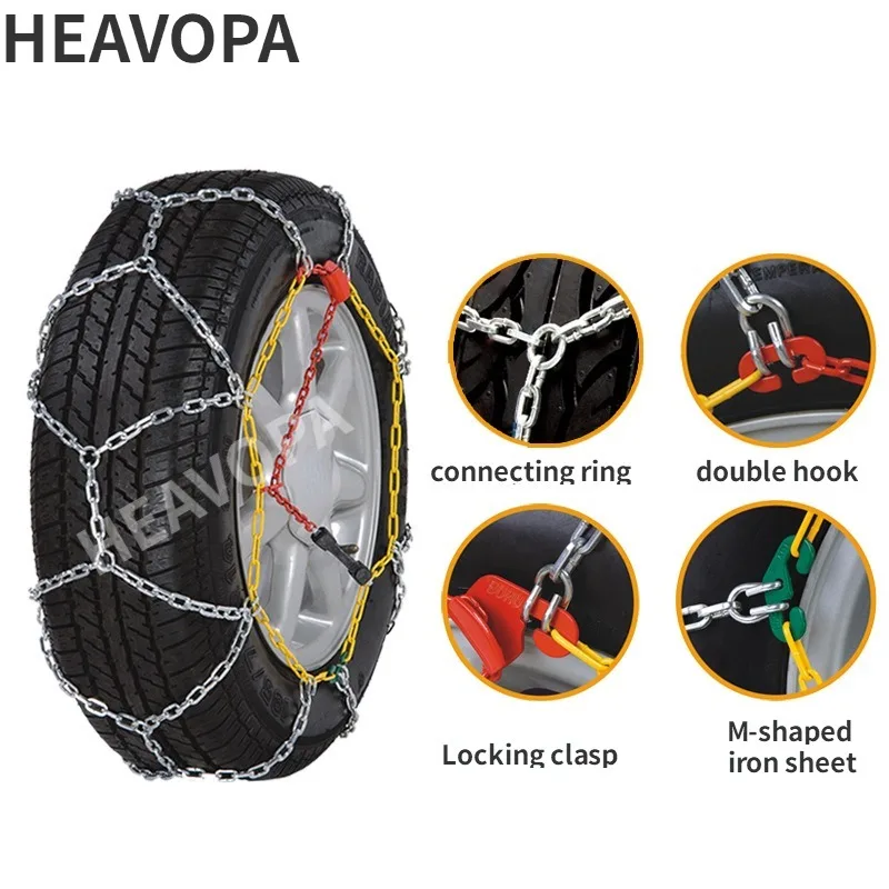 Full-coverage anti-skid chains for 215/60R17 tires of SUVs and sedans, wear-resistant, for getting out of snow traps