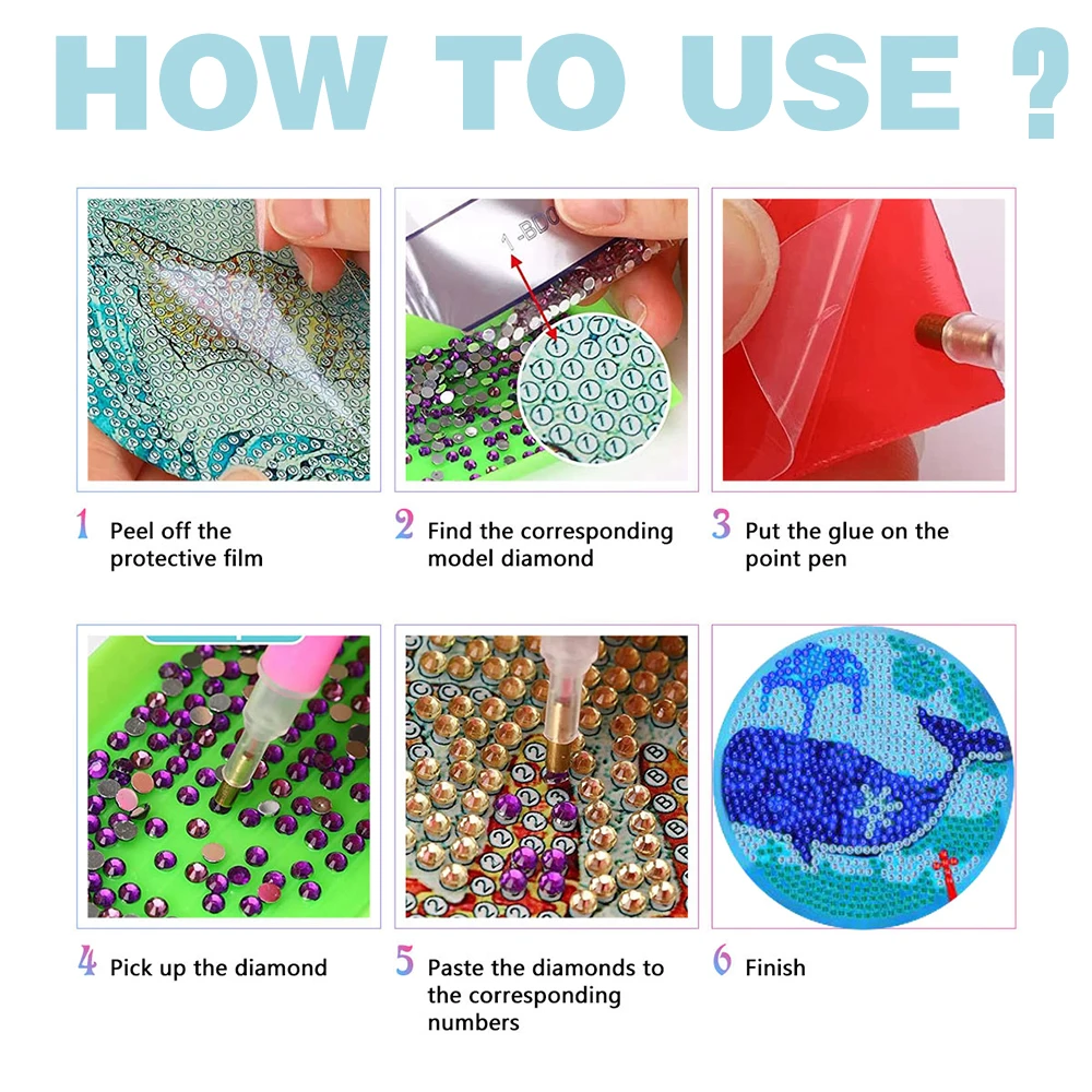 8 Posavasos De Pintura De Diamantes, Posavasos De Arte