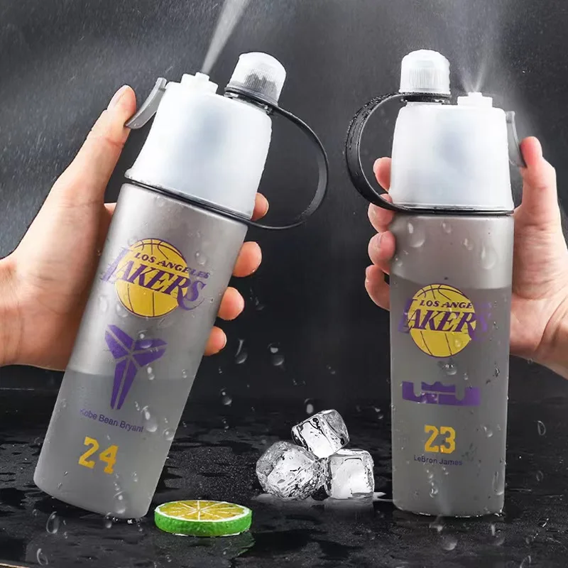 

Summer Spray Water Cup Outdoor Travel Portable Fitness Sports Kettle 600ml Large Capacity Fashion Cool Down Riding Water Bottle