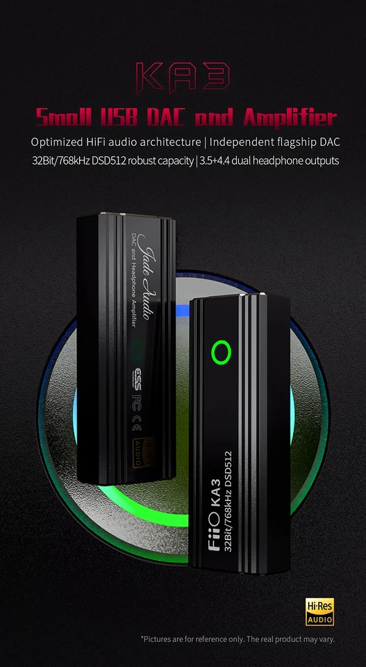FiiO KA3 Portable USB DAC Headphone Amplifier ES9038Q2M DAC FiiO KA3 Portable USB DAC Headphone Amplifier ES9038Q2M DAC
