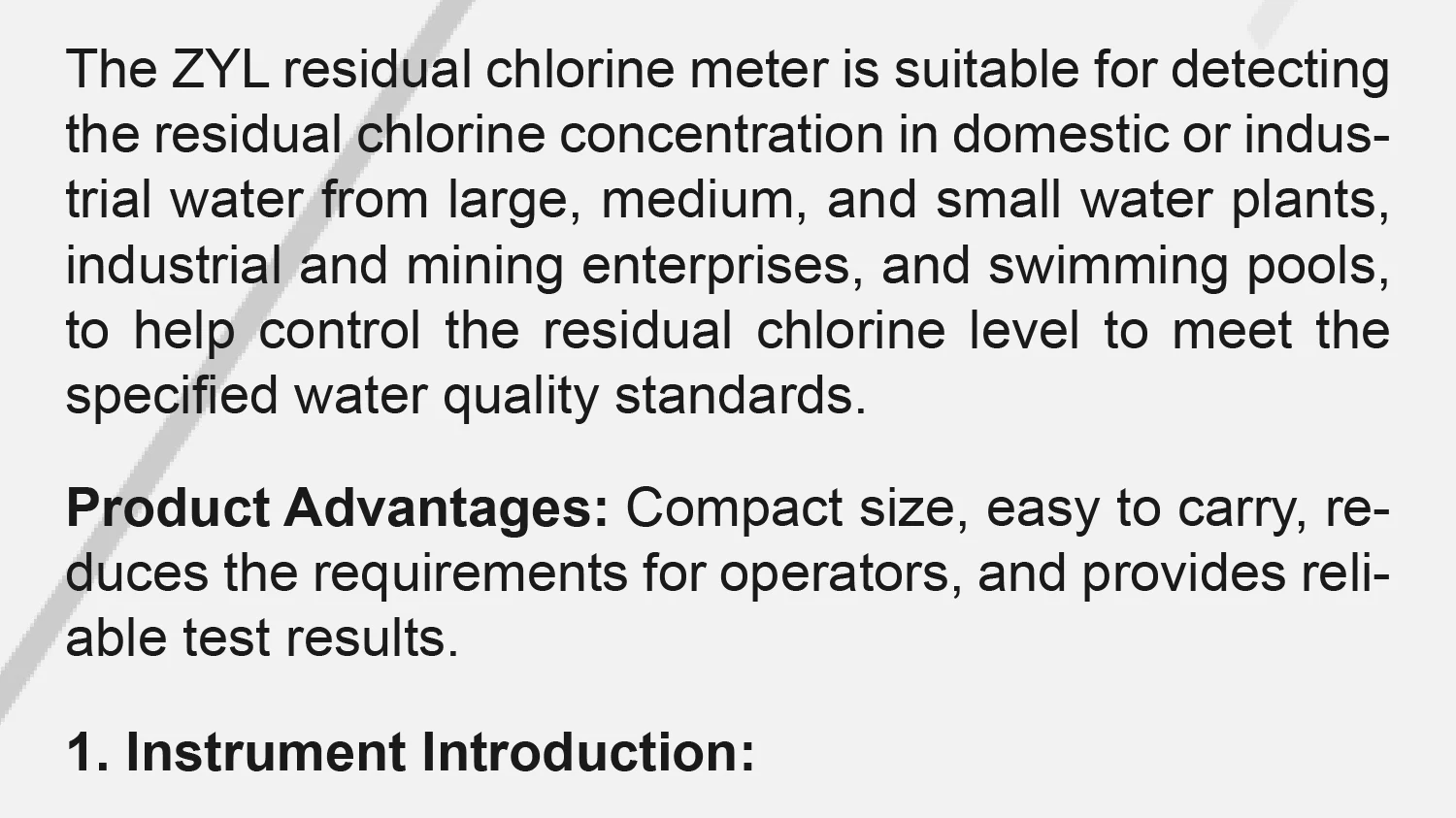 ZYL Residual Chlorine Meter 0-5mg/L 0.01 Accuracy Portable Tester for Tap Water