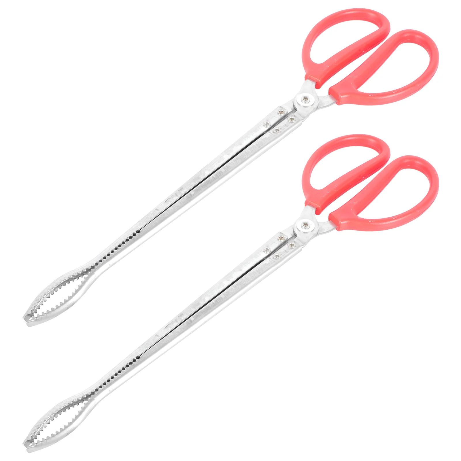 2 Pcs Handle Trash Tongs Forceps Stainless Steel Garbage Grabber Tool Scissors Para 2