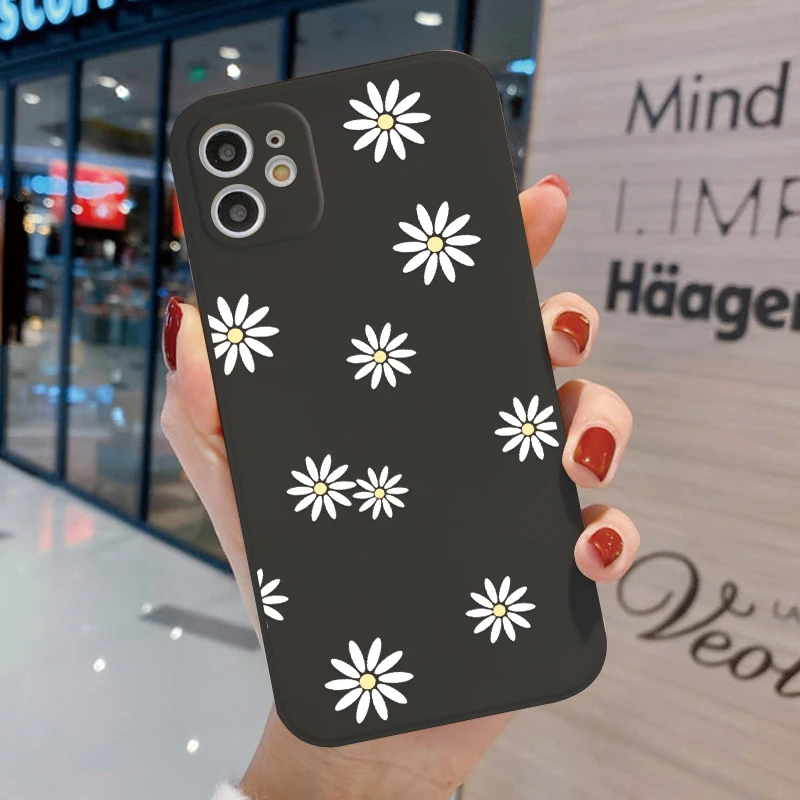 thumbnail image 1 of Funda de teléfono con diseño de margaritas para iPhone 13, funda para iPhone 11, 12, 14, 15 Pro Max, 12, 13 Mini, XR, X, XS, 6, 7, 8 Plus, SE, carcasa trasera de silicona suave, 1 of 5