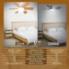 NEW Wood Grain Square Leaf Ceiling Fan With Light Remote Control Dimmable 40W E27 Base Smart Electric Fan Ceiling Led Light Fan 6