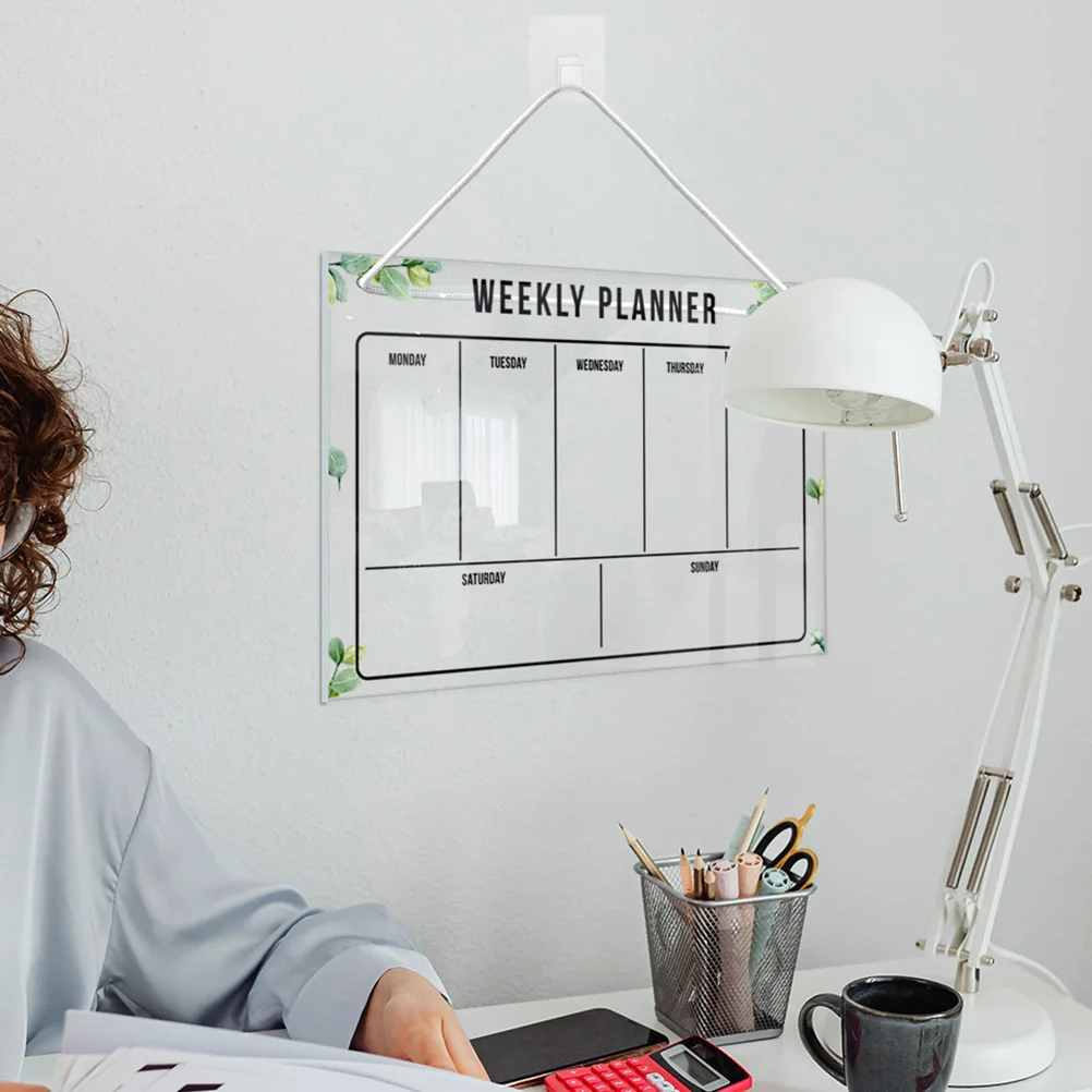 Acrylic Planner Board Message Note Erasable Memo Office Dry Erase Week Calendar Writing