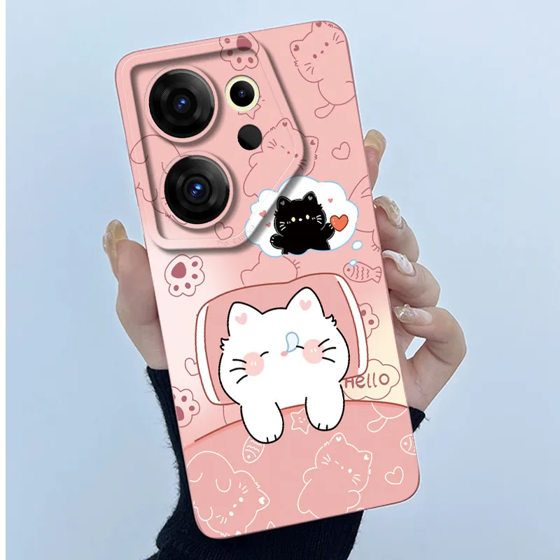 Cute Panda & Cats Silicone Soft Back Cover - Slim Anti-Scratch Protective Case