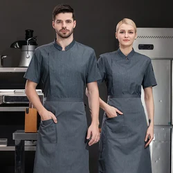 Chef Uniform For Men Food Service Kitchen Jacket Woman Work Wear Hotel Costume Restaurant Baker Chef Shirts High Quality White