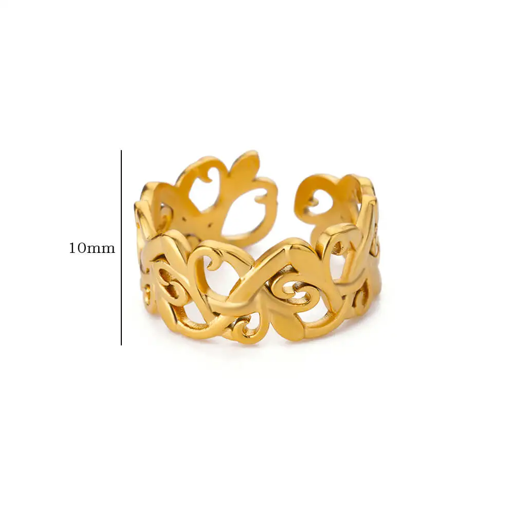 Stainless Steel Vine Open Rings Jewelry Gift Accessories