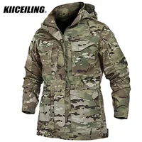 KIICEILING M65 Multicam Tactical Jackets For Men Waterproof Windbreakers Male Camouflage Motorcycle Parka Trench Coat Women 1
