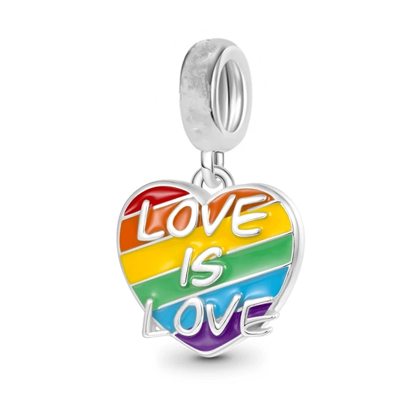 New Arrivals Color Rainbow Dangle Charms Beads Fit Original European 925 Sterling Silver Bracelet DIY Women Fashion Jewelry Gift 4