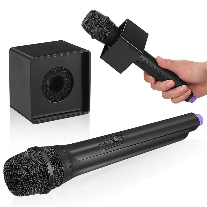 1 Set Simulation Microphone Toy And Square Cube Shaped Mic Flag Microphone Toy Pretend Play Prop