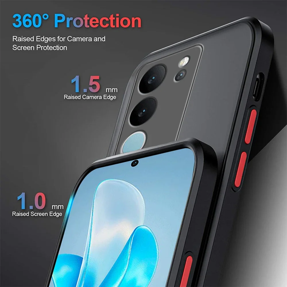 Vivov29 Matte Translucent Shockproof Bumper Case