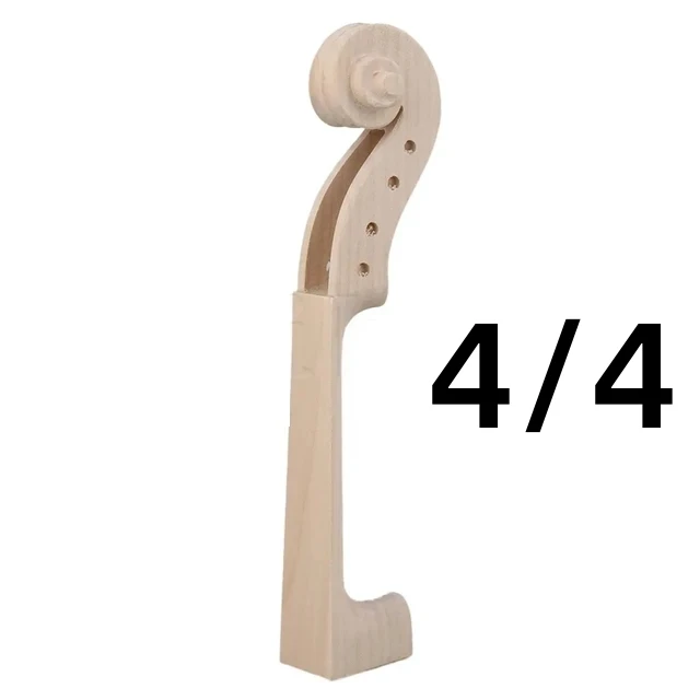 4/4 3/4 1/2 1/4 바이올린 넥 미완성 바이올린 헤드 메이플 우드 에보니 지판 무광택 바이올린 제작자용 부품 액세서리
