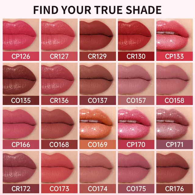CATKIN Christmas limited New Year's lipstick for lips CATKIN moisturizing with golden glosses, tone CP170 Crimson pink, 3.6 g