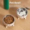 Cartoon Elevated Cat Bowl - Stainless Steel, Neck Protection & Anti-Choking, Large Capacity, Non-Slip Easy Clean Stylish Pet