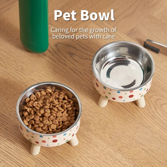 Cartoon Elevated Cat Bowl - Stainless Steel, Neck Protection & Anti-Choking, Large Capacity, Non-Slip Easy Clean Stylish Pet Cartoon Elevated Cat Bowl - Stainless Steel, Neck Protection & Anti-Choking, Large Capacity, Non-Slip Easy Clean Stylish Pet