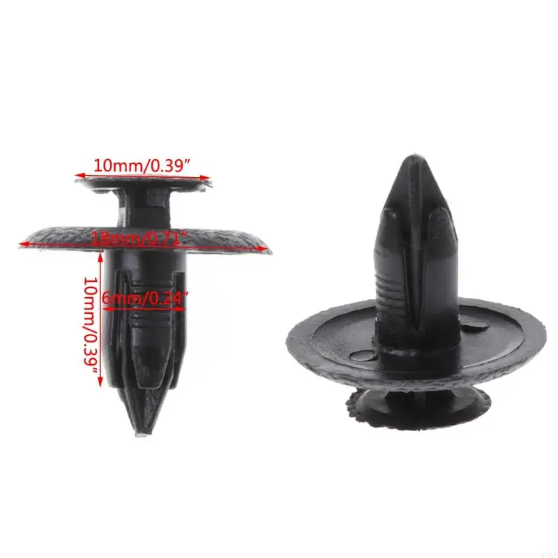 L8RF 50 Pcs Black Car Door for Fender Trunk Fastener Panel Clips Rivet 6mm Hole For M