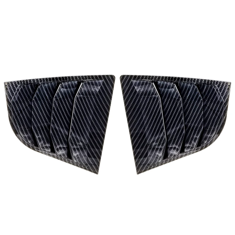 1 Pair Car Rear Left Right Side Window Vent Scoop Louver Cover Carbon Fiber Style Fit For Kia K3 Forte 2015 2014