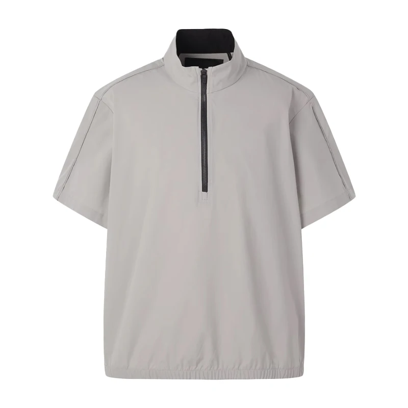 

Korean Golf Men Set Stand Up Neck Half Zipper Short Sleeved Golf Shirt Versatile Coat Outdoor Sports Golf Pants