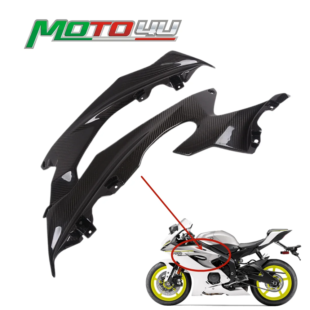 For Yamaha Yzf-R6 R6 2017 2018 2019 2020 Full Carbon Fiber Side Upper Fairings Motorcycle Side Panels Cover Protective Case