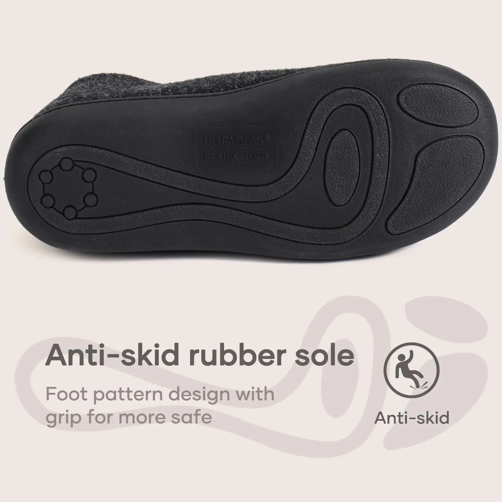 Warm Non Slip Memory Foam Slippers For Men Indoor Outdoor