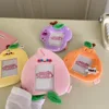 MINKYS Kawaii Fruit Series Fluffy 3 inch Kpop Photocard Holder Photo Card Holder Bag Pendant School Stationery 2