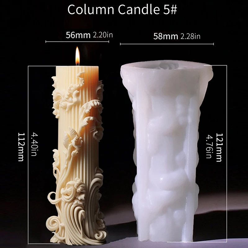 European Cylindrical Aromatherapy Candle Silicone Mold – DIY Minimalist Column