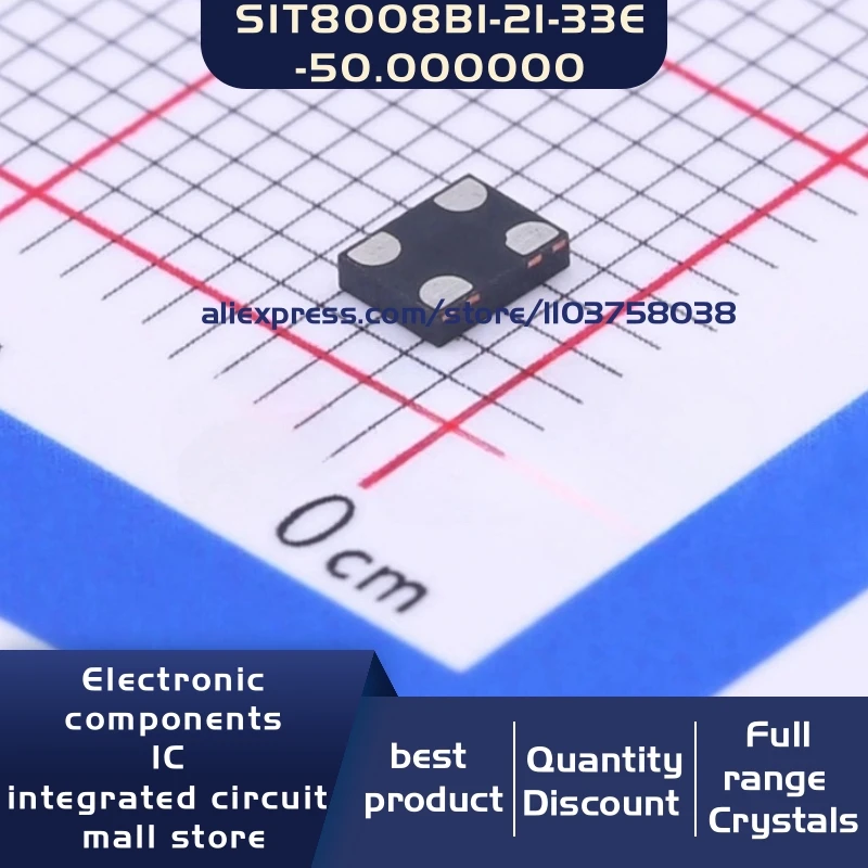 50개/몫 SIT8008BI-21-33E-50.000000 50MHZ 20ppm 3225 4P 수정 발진기 공진기 4SMD 재고 있음