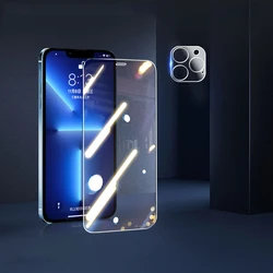All - in - One Tempered Glass Protection Set with Transparent Screen Cover and Camera Lens Shield - iPhone 12 Pro (2in1 Front and Lens)