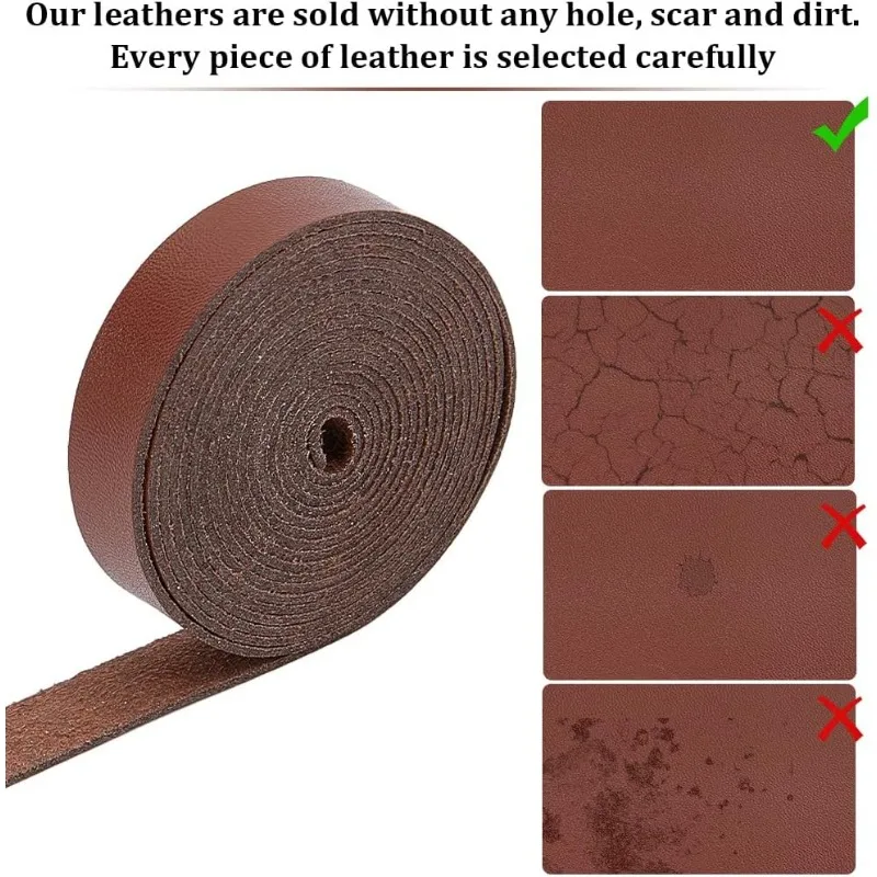 2m Leather Strap Strips Flat Leather Cord Lychee Grain Threads Rope Strings for DIY Crafts Guitar Belt Boot Lace Bracelet