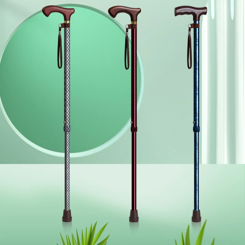 

Elderly Supportive Non-Slip Portable Telescopic Crutches Lightweight Folding Aluminum Alloy Cane Ideal for Hiking and Daily Use