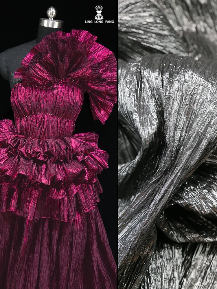 Hand-twisted Rope Wrinkled Irregular Pleated Fabric Texture Shape Masquerade Party Decoration Background Stage Costume Fabric