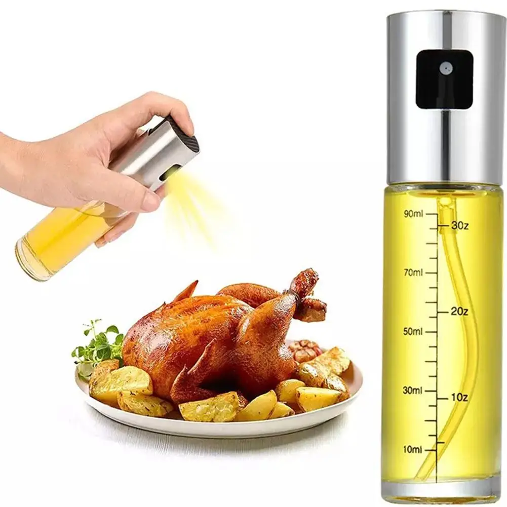 Pressing Typle Bbq Olive Oil Spray Glass Bottle With Scale For Kitchen Dispenser Bottle Squirt Container Oil Injection Pot 250 500ml glass cruet oil dispenser bottles gravy boats pourer spout decanter oil vinegar bottle sauce container kitchen tools