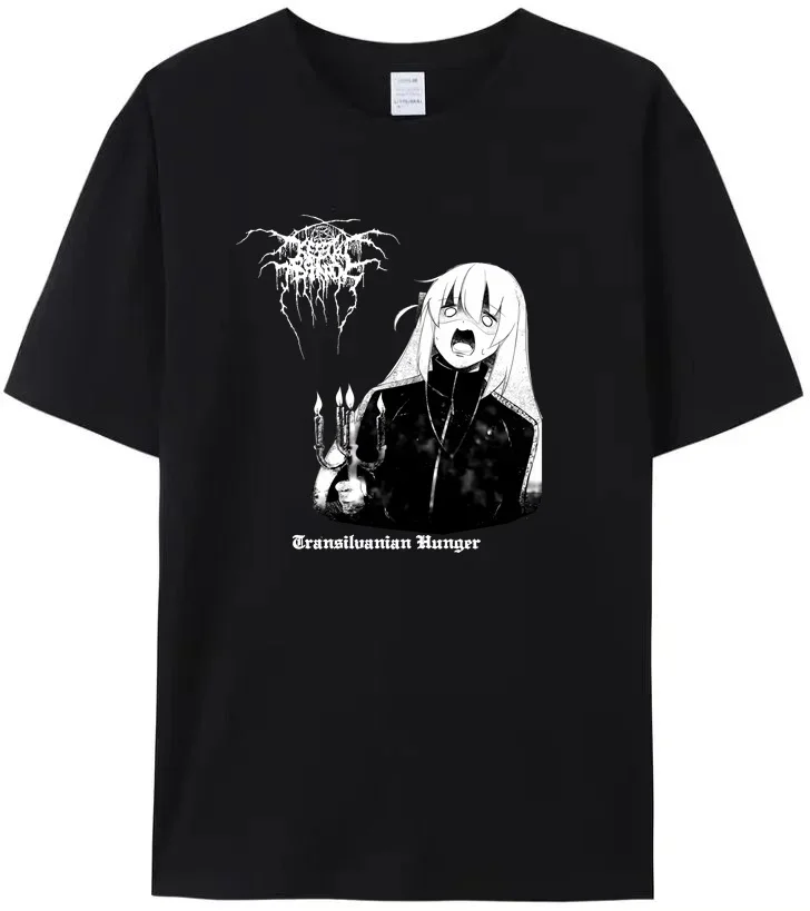 

Футболка мужская с надписью Death Metal Band, хлопковая креативная ретро-футболка с принтом затемненного престола, голодная транссильвания