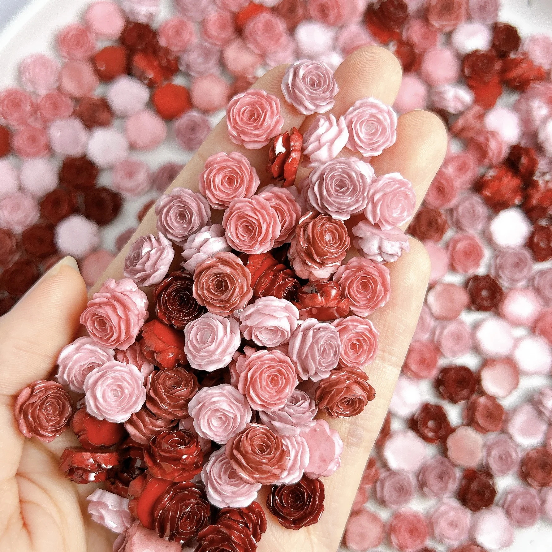 50PCS 11MM 소프트 3D 아크릴 꽃 네일 아트 참 장식품 장미 카멜리아 액..