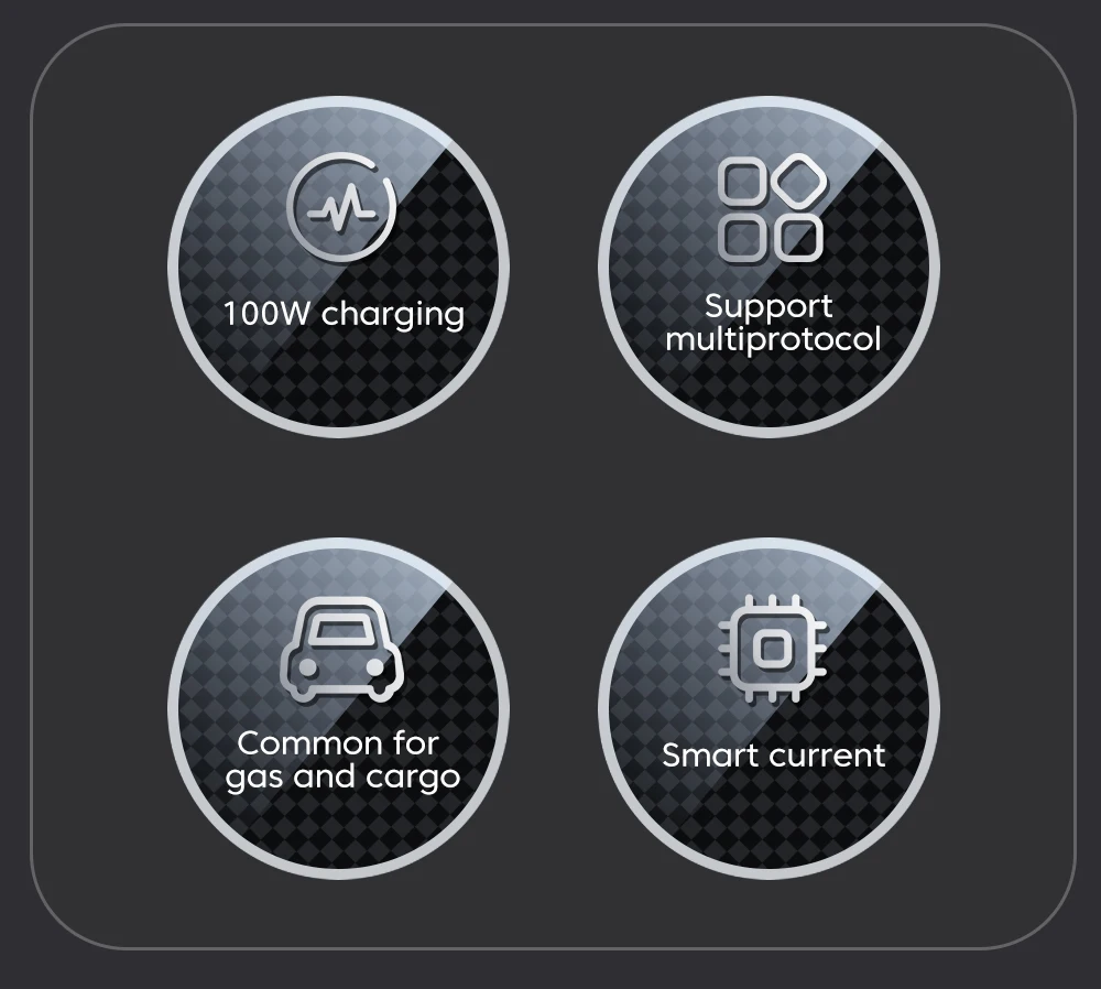 High-Powered 100W USB Car Charger with Fast Charging and Type C - 6-Port Adapter