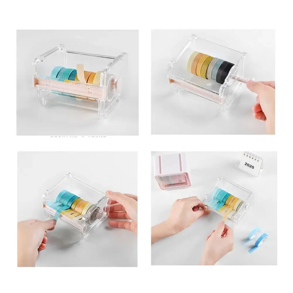 Creative Stationery Masking Tape Cutter Journal Washi Tape Storage Organizer Cutter Office Paper Tape Dispenser Office Supplies