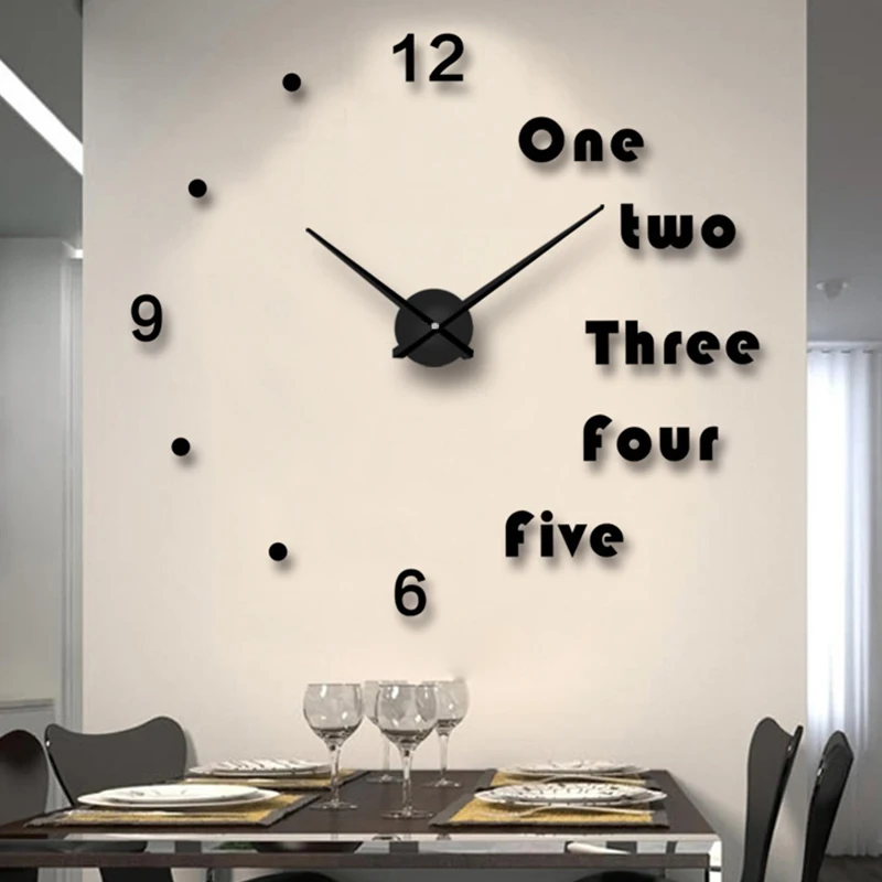 

Fashion 3D Large Wall Clock DIY Mirror Wall Sticker Quartz Watch Still Life Clocks Modern Home Decoration Living Room Stickers
